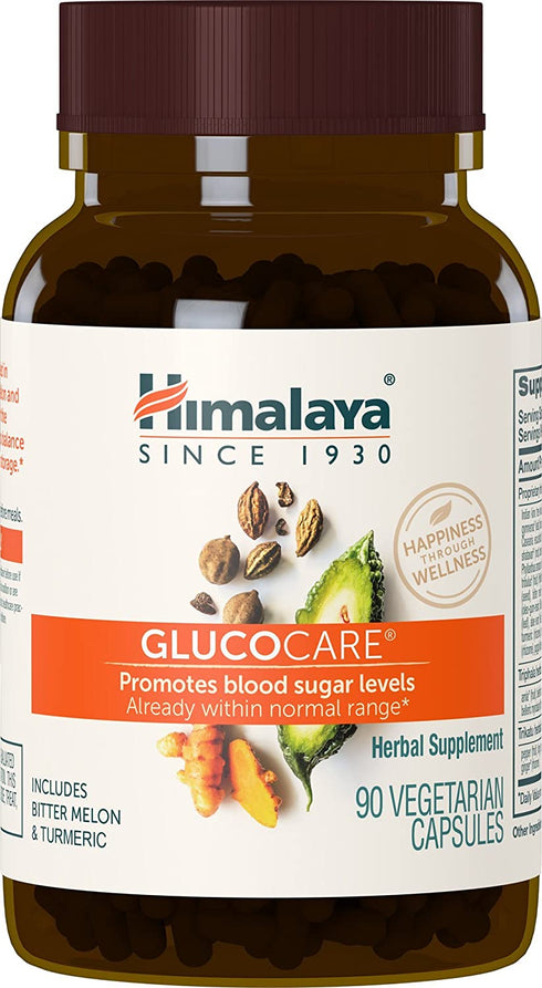 Himalaya GlucoCare with Bitter Melon and Gymnema for Blood Sugar Support, 90 Capsules, 626 mg, 45 Day Supply